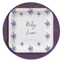 Lavendel Paarse Baby shower papier Bord