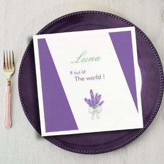 Lavendel Paarse Baby shower Servet