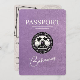 Lavendel Paarse Bahamas Paspoort Bewaar de datum Save The Date
