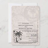 Lavendel Paarse Bahamas Paspoort bruiloft Kaart (Voorkant)