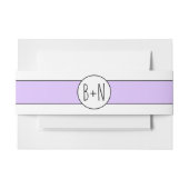 Lavendel paarse band en initialen bruiloft uitnodigingen wikkel (Voorkant Voorbeeld)