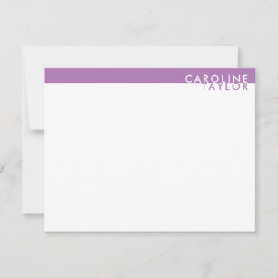 Lavendel Paarse Band Minimalistisch Stationery Notitiekaartje