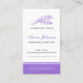 Lavendel paarse bedrijfsfoto op maat visitekaartje (Voorkant)