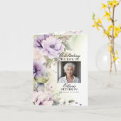 Lavendel Paarse Begrafenisprogramma | FOTO Kaart (Gele Bloem)