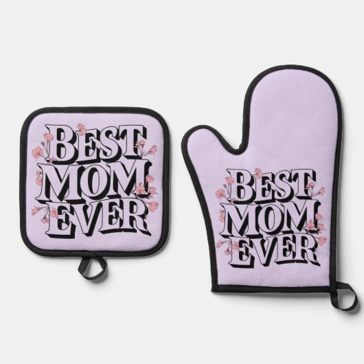 Lavendel Paarse beste mam ooit Ovenwant & Pannenlap Set (Voorkant)