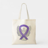 Lavendel Paarse bewustzijnslint aangepaste boodsch Tote Bag (Achterkant)