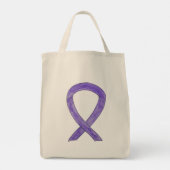 Lavendel Paarse Bewustzijnslint Aangepaste Canvas  Tote Bag (Achterkant)