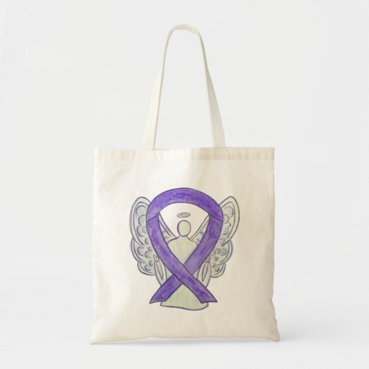 Lavendel Paarse Bewustzijnslint Aangepaste Canvas  Tote Bag (Voorkant)