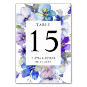 Lavendel Paarse Blauw Navy Bloemen Lijst Bruiloft Kaart (Voorkant)