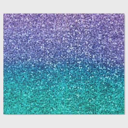 Lavendel Paarse & Blauwgroen Aqua Green Sparkly Pa Cadeaupapier (Vlak)