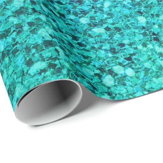 Lavendel Paarse & Blauwgroen Aqua Green Sparkly Pa Cadeaupapier (Rol Hoek)