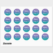 Lavendel Paarse & Blauwgroen Aqua Green Sparkly Pa Ronde Sticker (Vel)