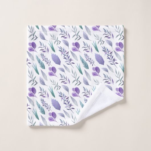 Lavendel Paarse Blauwgroen groene botanische blade Bad Handdoek (Wasdoekje)