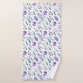 Lavendel Paarse Blauwgroen groene botanische blade Badhanddoek (Badhanddoek)