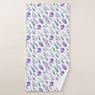 Lavendel Paarse Blauwgroen groene botanische blade Badhanddoek