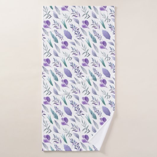 Lavendel Paarse Blauwgroen groene botanische blade Badhanddoek (Badhanddoek)
