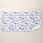 Lavendel Paarse Blauwgroen groene botanische blade Badhanddoek (Badhanddoek)