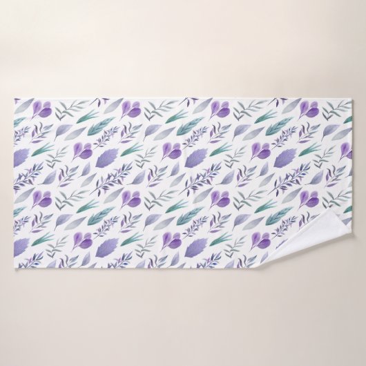 Lavendel Paarse Blauwgroen groene botanische blade Badhanddoek (Badhanddoek)