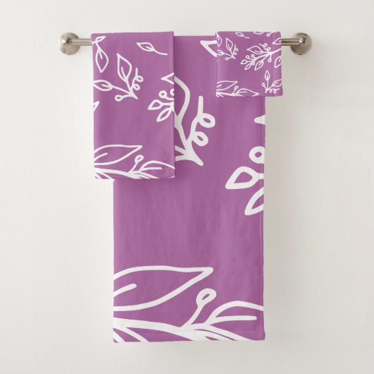 Lavendel paarse bloem bad handdoek (Insitu)
