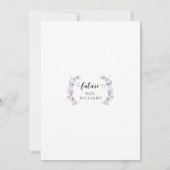 Lavendel Paarse Bloem Boho Krans Bruidsdouche Kaart (Achterkant)