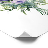 Lavendel Paarse bloem Eucalyptus groen boeket Poster (Hoek)