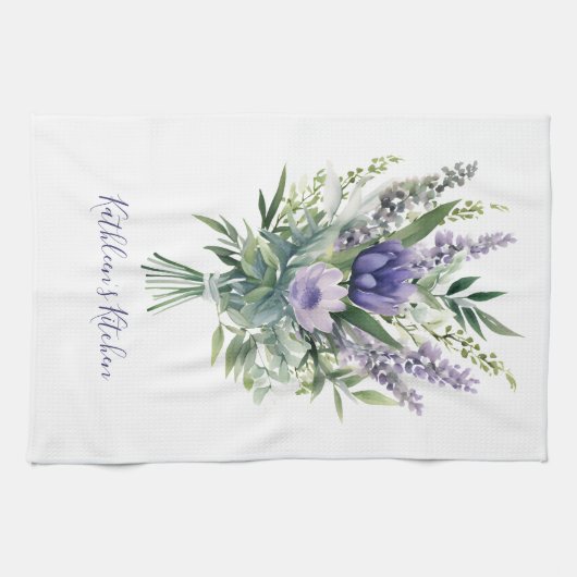 Lavendel Paarse Bloem Groene Bloemen Boeket Theedoek (Horizontaal)