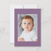 Lavendel paarse Bloemdoop Dankjewel Kaart (Achterkant)