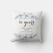 Lavendel paarse bloemen 50ste huwelijksverjaardag kussen (Voorkant)