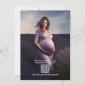 Lavendel Paarse Bloemen Baby shower Uitnodiging (Achterkant)