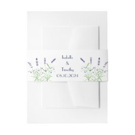 Lavendel Paarse Bloemen Bloemen Bloemen Elegante B Uitnodigingen Wikkel