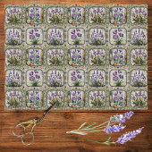  Lavendel Paarse Bloemen Botanische Mozaïek Tissuepapier