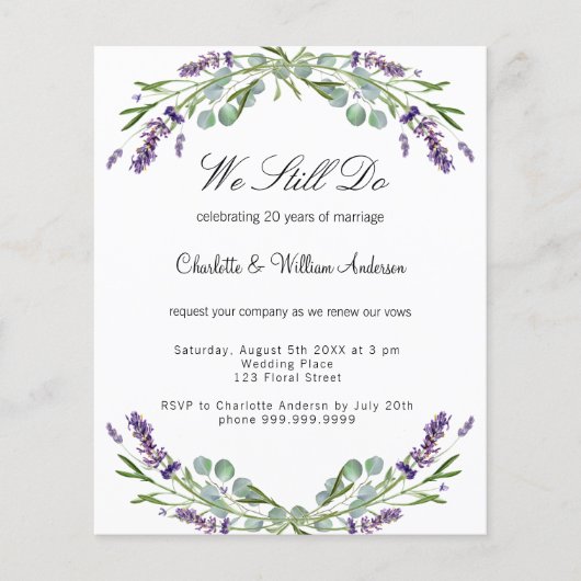 Lavendel paarse bloemen budget gelofte vernieuwing (Voorkant)