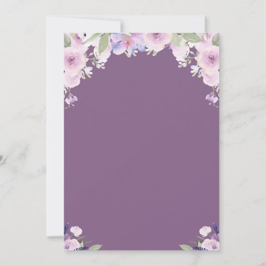 Lavendel paarse bloemen doop kaart