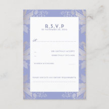 Lavendel Paarse Bloemen Elegante Trouwen RSVP Kaar
