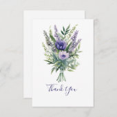 Lavendel Paarse Bloemen Groen Dank u kaart (Voorkant / Achterkant)