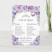Lavendel Paarse Bloemen Quinceanera Evenementen Pa Programma (Achterkant)