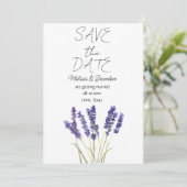 Lavendel Paarse Bloemen Rustieke Bruiloft Kaart (Staand voorkant)