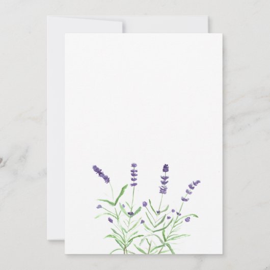 Lavendel Paarse Bloemen Rustieke Bruiloft Kaart (Achterkant)