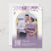 Lavendel Paarse Bloemen Tea Party Vrijgezellenfees Kaart (Achterkant)