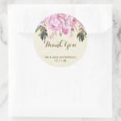 Lavendel paarse bloemenbruiloft dank u sticker (Tas)