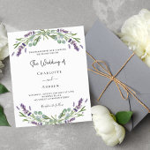 Lavendel paarse bloemenbudget bruiloft uitnodiging