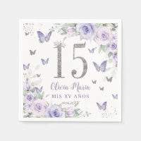 Lavendel Paarse Bloemenvlinders Quinceañera 15