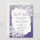 Lavendel Paarse bloemenvlinders zoet zestien Kaart (Voorkant)