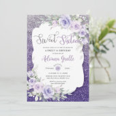 Lavendel Paarse bloemenvlinders zoet zestien Kaart (Staand voorkant)