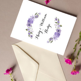 Lavendel paarse bloemetjes 50e trouwdag kaart