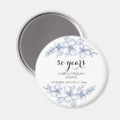 Lavendel paarse bloemetjes 50e trouwdag magneet (Voorkant / Achterkant)