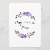 Lavendel paarse bloemetjes 50e trouwdag menu (Achterkant)