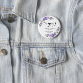 Lavendel paarse bloemetjes 50e trouwdag ronde button 5,7 cm (In situ)