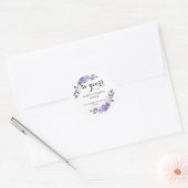 Lavendel paarse bloemetjes 50e trouwdag ronde sticker (Envelop)