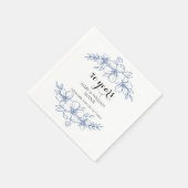 Lavendel paarse bloemetjes 50e trouwdag servet (Hoek)